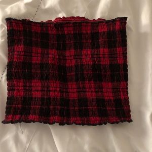 hollister plaid tube top